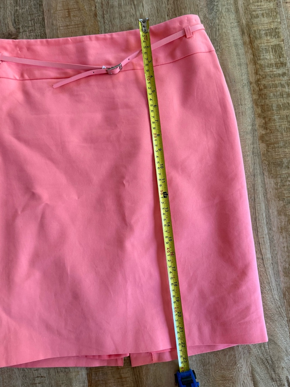 Liz Claiborne Coral Pink Pencil Skirt Size 8 Belted Lined Career Spring - Picture 10 of 10